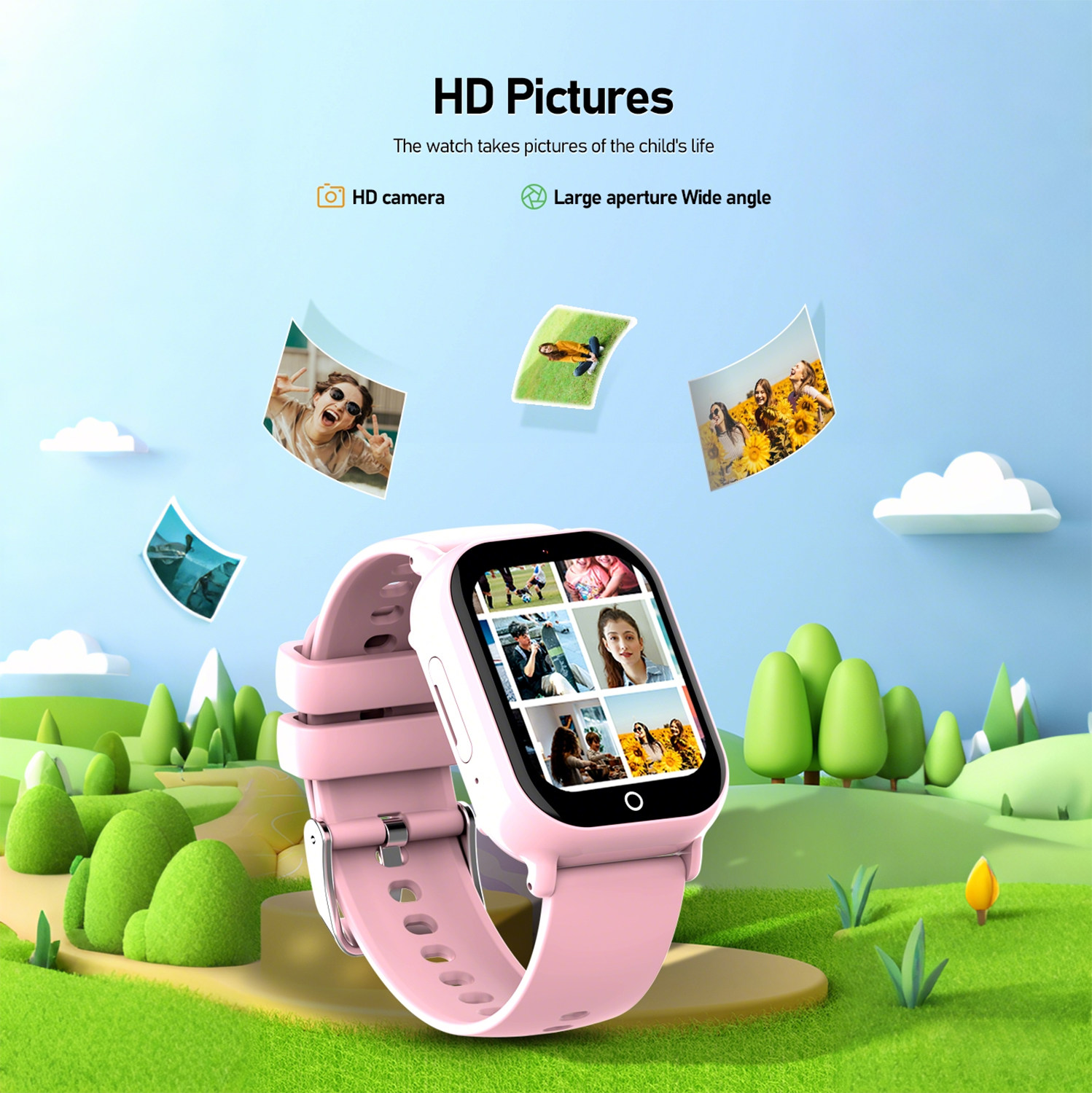 Waterproof Student Smart Watch with Camera VM05 SOS Call Digital Child Smartwatch Touch Wristwatch Kids Smart Watch With Gps